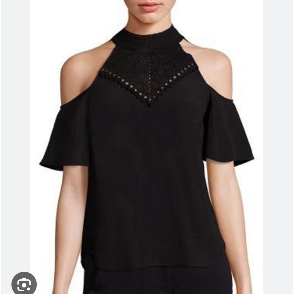 NEW • A.L.C.• Women’s Rora Cold Shoulder Top / Blouse Black 0 / Small